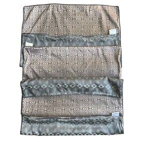 Waterford Pillow Shams Standard Set 3 Taupe Grey Reversible Geometric Medallion